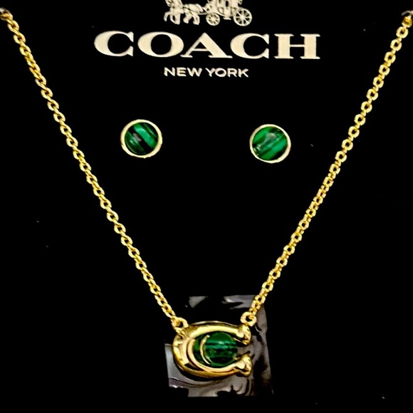 NWT Coach Necklace & Earrings Set’s 💙💚WINNER’S Choice- Bid to win!! - Picture 3 of 13